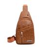 1PC Chest Small Backpack, Fashionable Sports Pu Crossbody Shoulder Bag, Earphone Hole, Large Capacity Men's Breast Bag.