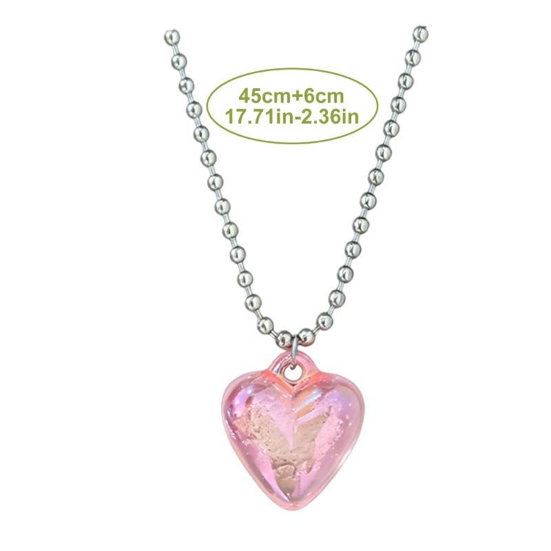 Trendy Titanium Steel Necklace With Sparkling Heart Pendant Clavicle Chain Perfect For Casual And Formal Outfits