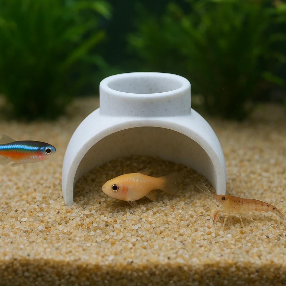 Künstliche Fisch Garnelen Versteckhöhlen 3D-Druck Betta Garnelen Tunnel Fisch Laichnest Eckplatzierung