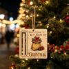 Elk Pattern Xmas Tree Pendants Rustic Santa Reindeer Money Holder Ornament, Wooden Cash Gift Card Winter Holiday Home Decorations Clip with
