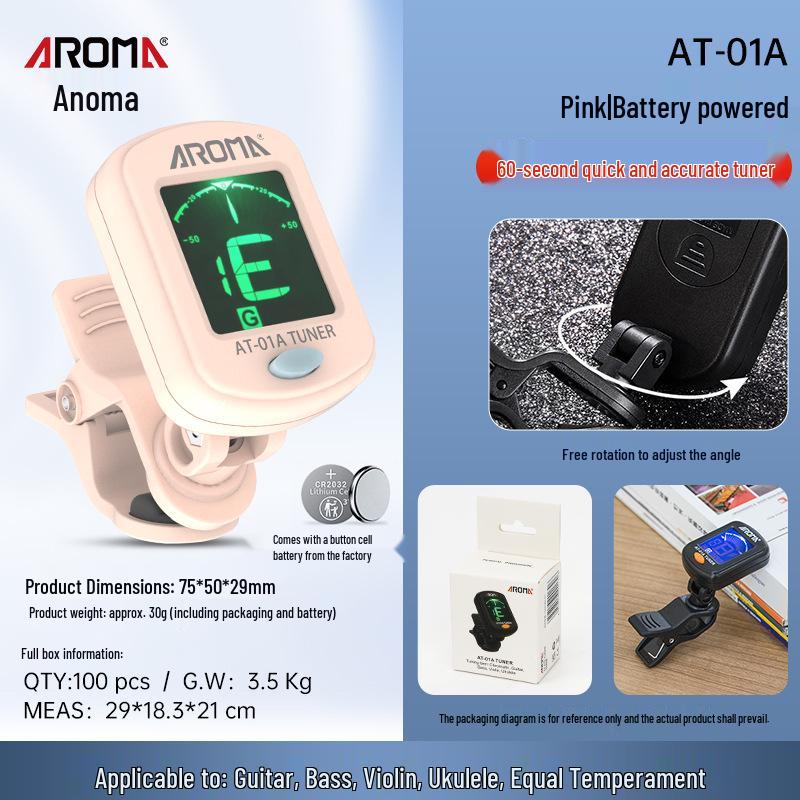 Aroma Annoma AT-01A Universal Guitar, Ukulele, and Violin Tuner