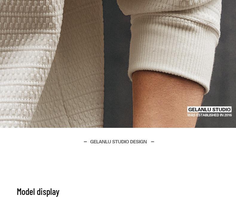 Moletom Americano Leve de Luxo Masculino Ge Lan Lu - Tendência Outono/Inverno, Com Pelúcia, Manga Longa, Caimento Solto Casual