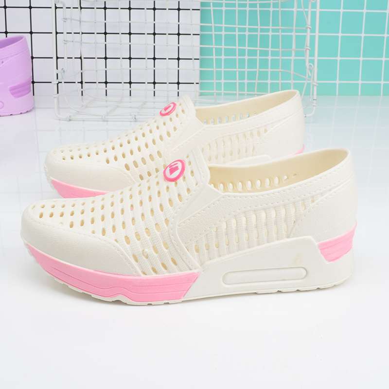 

Summer white nurse sandals women s bag head wedge heel thick-soled hole shoes plastic sandals women s heightening non-slip mother shoes 35 белый