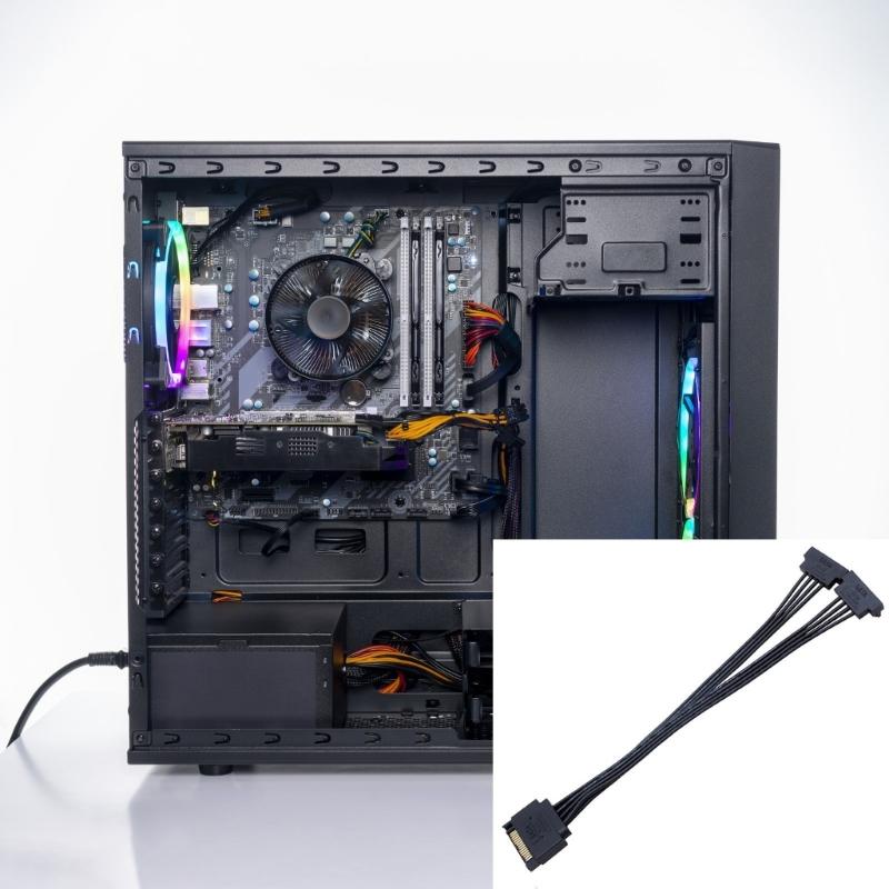 Double 15pin Power Adapter Cable 15Pin Port to Connect 2 Hard Drive Simultaneously