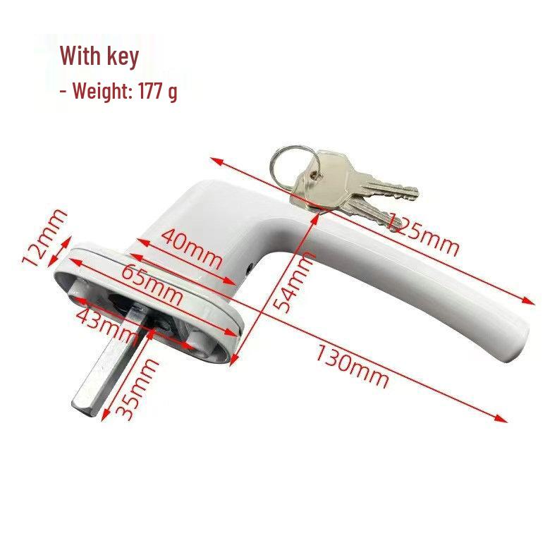 Child-Safe Casement Window Handle: Metal, Lockable with Key