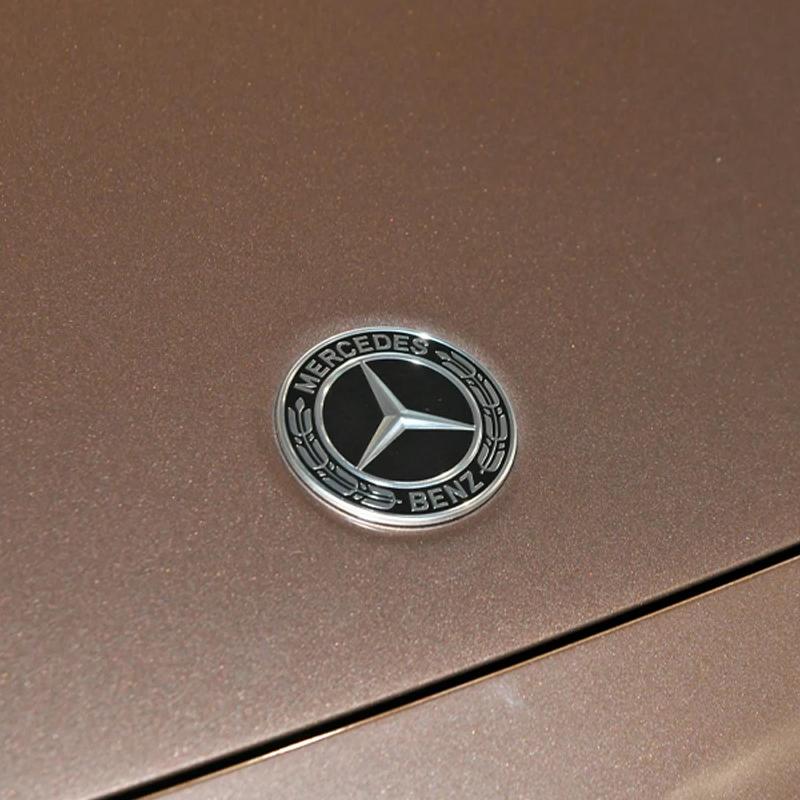 Car Metal Flat Hood Emblem Front Badge Decor Accessories Hubcap For Mercedes Benz AMG A C E S Class CLA GLE GLC GLS CLS GLA GLK QQ79