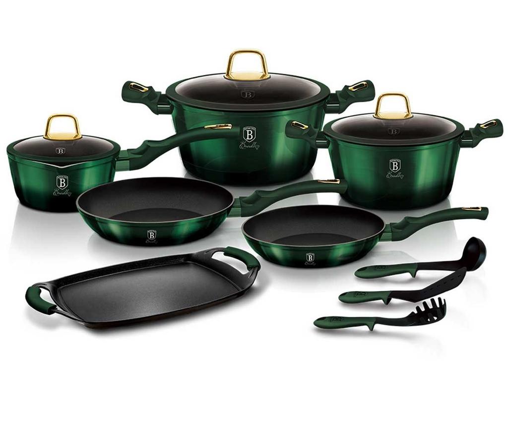 TITANIUM POTS BERLINGER HAUS 12 pcs. BH-6066 EMERALD