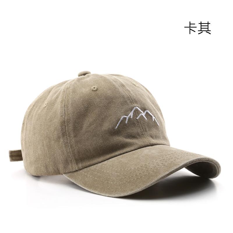 Trend retro explosion washed old mountain print cap outdoor female versatile sunshade baseball