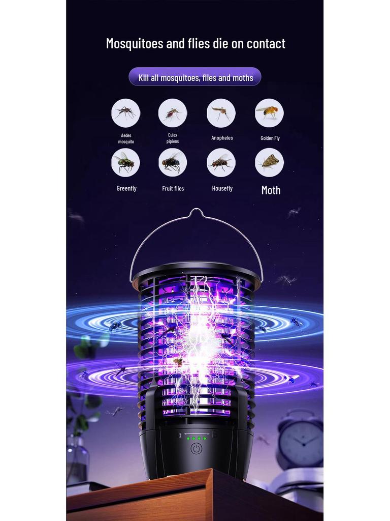 2024 Starship Electric Mosquito Killer Lamp: Outdoor Waterproof Fly Catcher & Repellent for Camping & Courtyard.