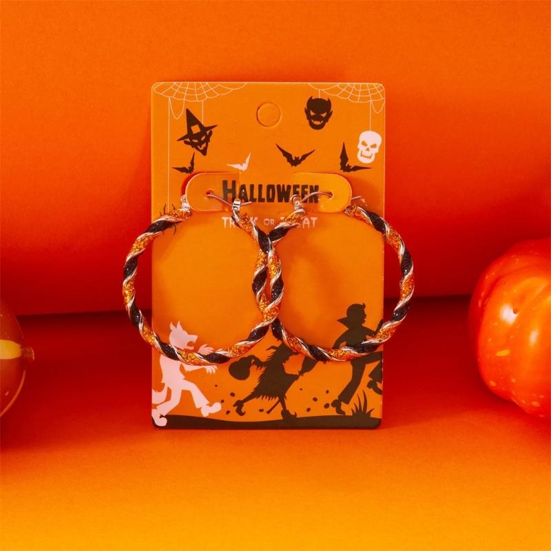 Orecchini Pendenti Asimmetrici Festivi a Zucca Comodo Accessorio per le Feste Perfetto per le Riunioni di Halloween