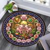 Forest Wildlife Glass Round Area Rug Under Office Chairs Bedroom Living Room Home Decor