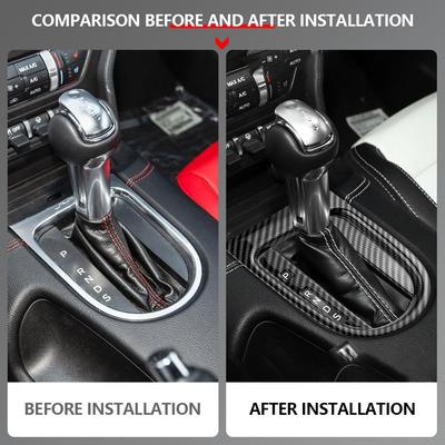 For Ford Mustang 2016 2017 2018 2019 2020 2025 2025 AT LHD Gear Shift Panel Cover Gear Shift Knob Panel Trim Sticker Accessories