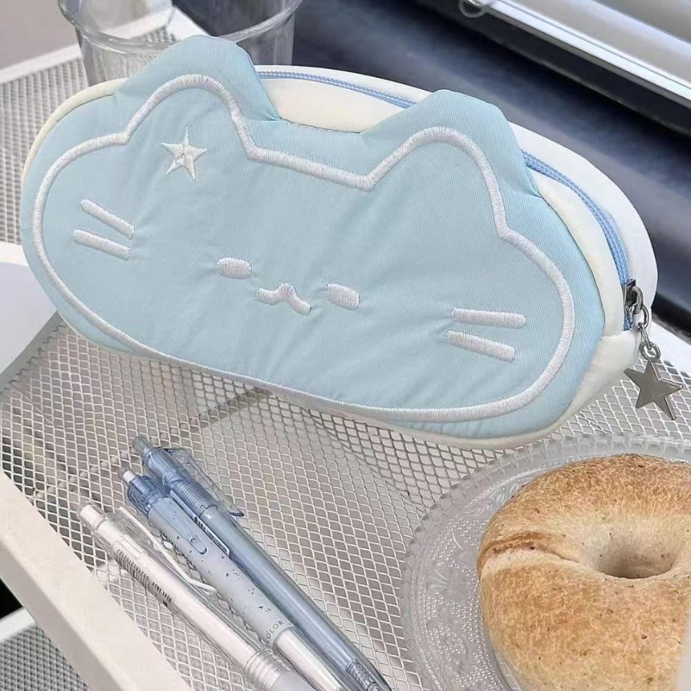 Star Little Cat Stationery Bag Large Capacity Stationery Organizer INS Pencil Case  School Office