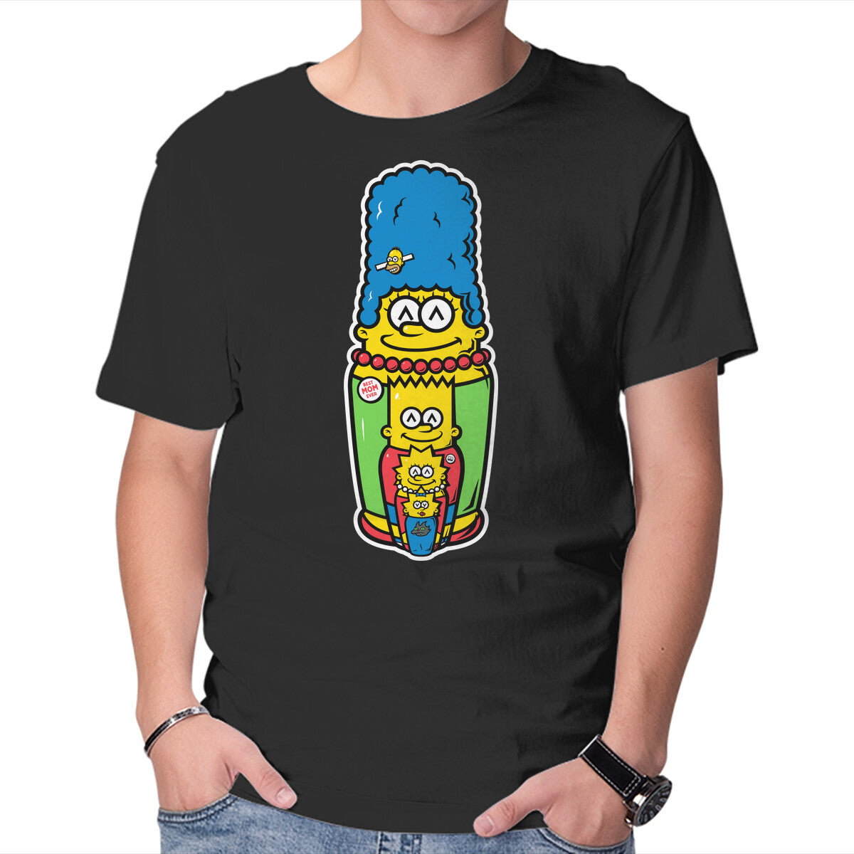 Unisex Crew Neck T-Shirt Matryoshka Mom Graphic Short Sleeve Casual Tee L