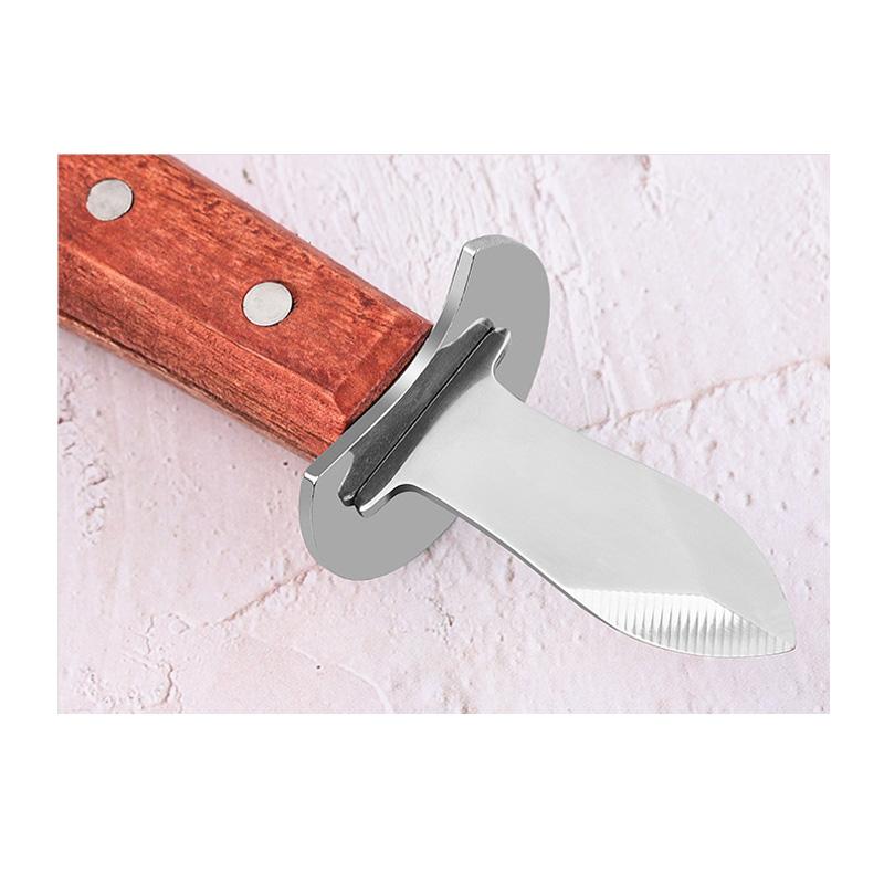 Aço inoxidável cabo de madeira lâmina cega facas de ostra vieira frutos do mar ferramentas faca de vieira frutos do mar abridor de frutos do mar