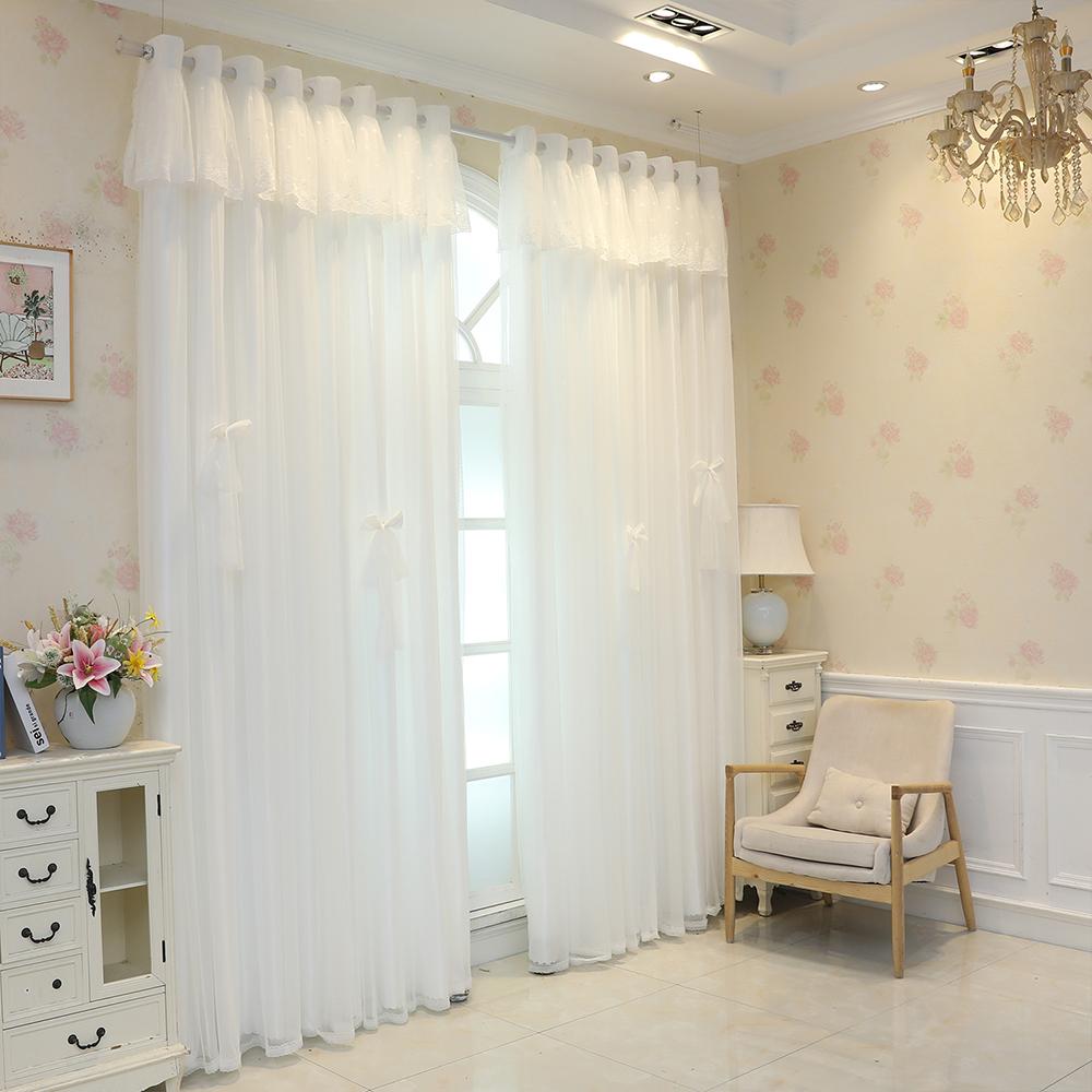 Modern Minimalist Double Layer Thickened Blackout Curtains with Butterfly Knot Decoration for Bedroom and Living Room