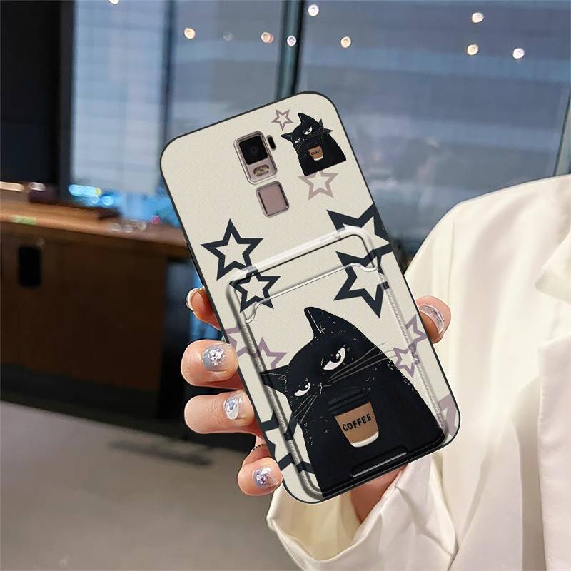 Cute Silicone Phone Case For OPPO R7 Plus Graffiti Cartoon TPU Durable Card bag Card slot Back Cover Fashion Design