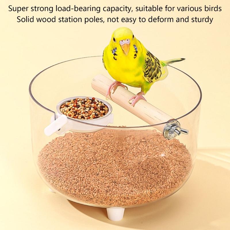 Bird Toilet Stand For Parrots Training Sett With Removable Tray Safe Substance Cage Mounting Pet Bird Accessory