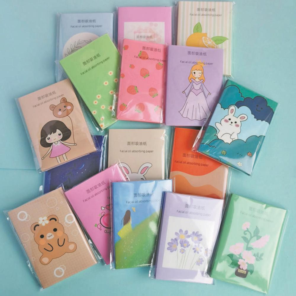 50pcs Facial Oil Absorbing Paper For Female Students Facial Oil Absorbing Paper Fragrance Portable Box random 1pc