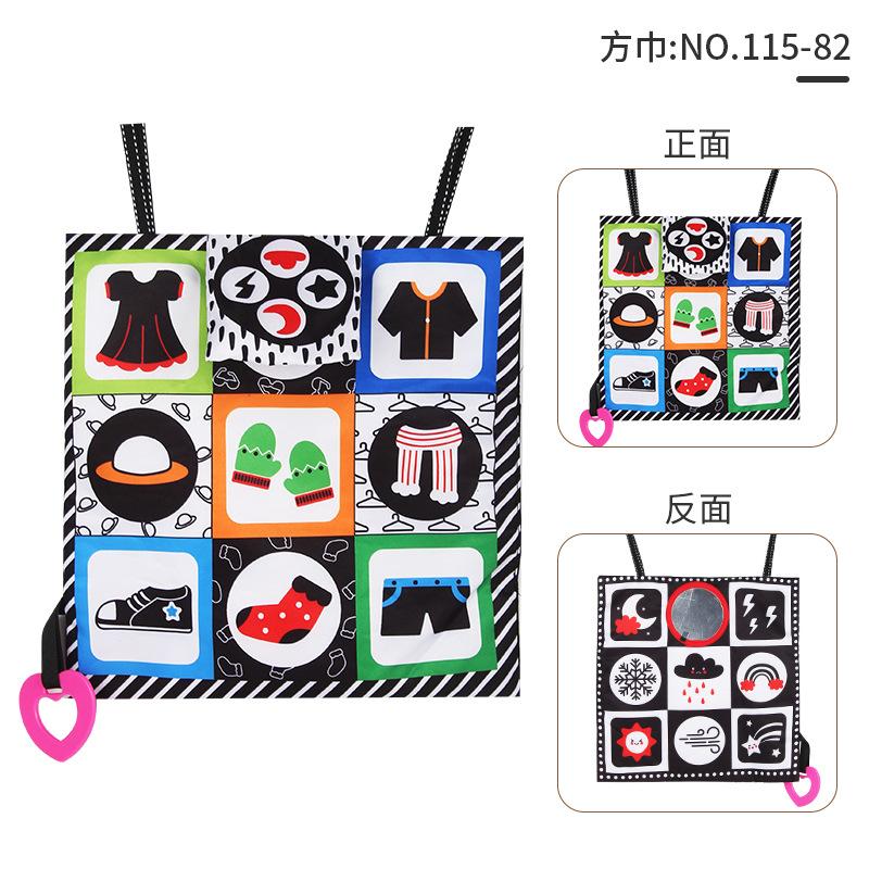 Baby Early Education English Palm Cloth Book, Children'S Vision Training Can'T Be Torn, With Sound Paper Bb Device, Fun Mirror