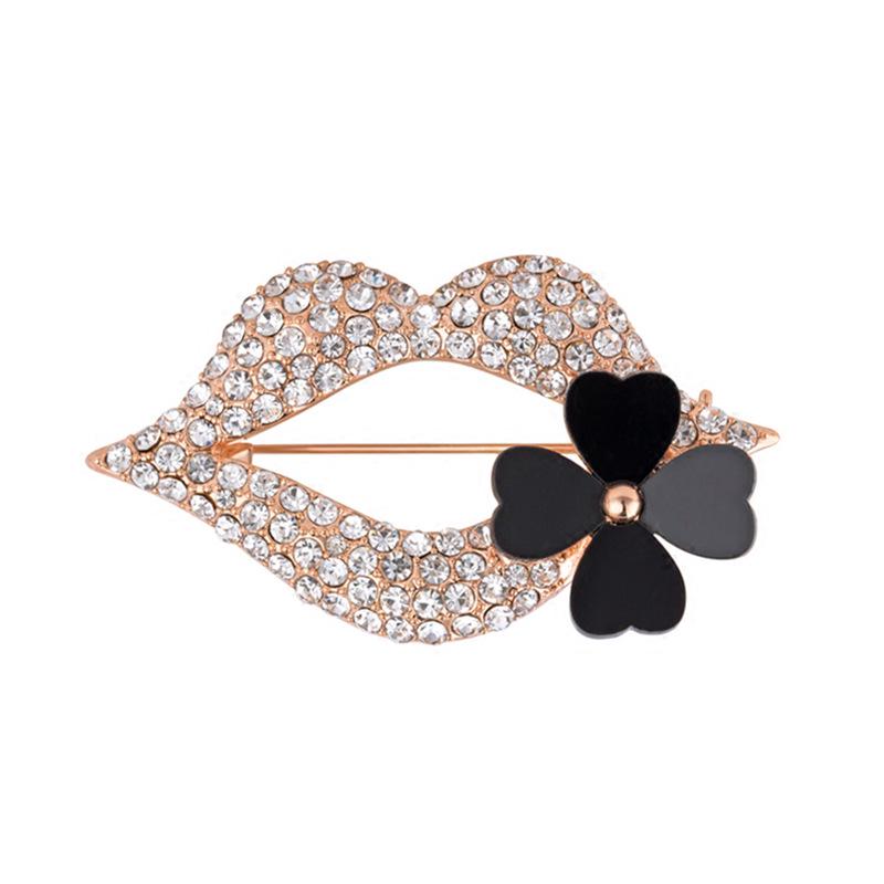 

Милая брошь-губа Xiaoxiangfeng, высококачественная женская легкая роскошная корсажная брошь с бриллиантами, универсальная антибликовая булавка, аксессуары