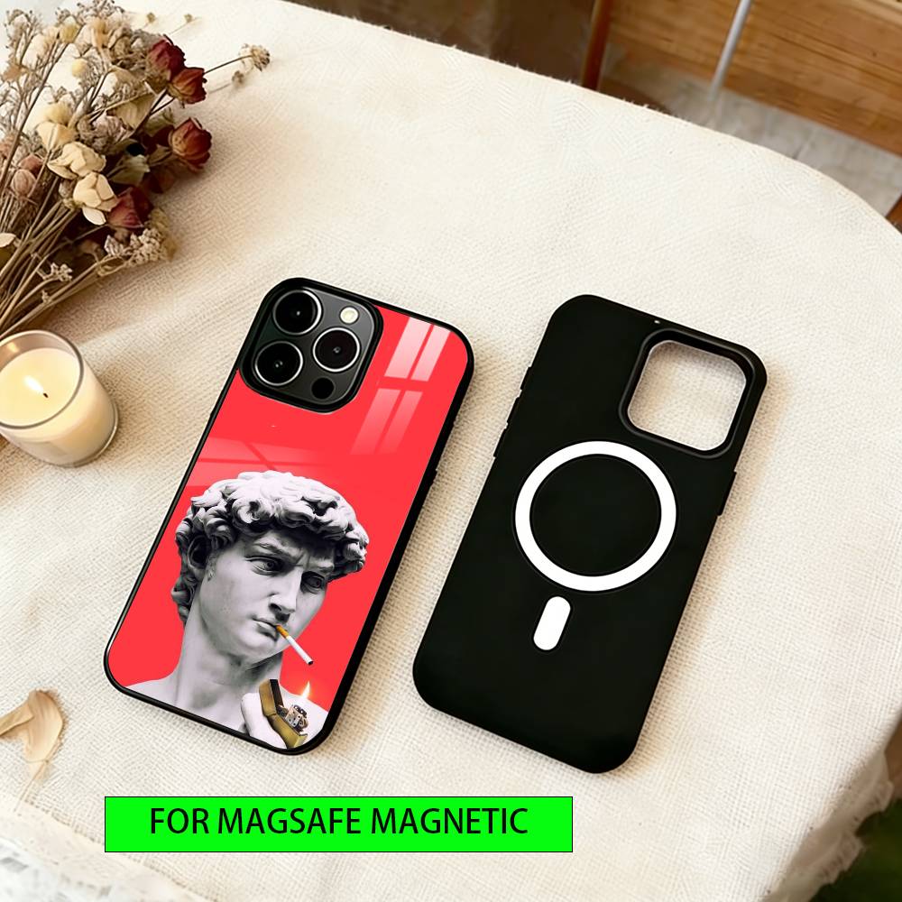 

Creative Sculptures Phone Case For iPhone17,16,15,14,13,12,11 Plus,Pro Magnetic with Magsafe Wireless Charging iPhone11Pro
