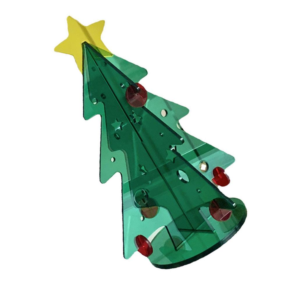 Acryl Weihnachtsbaum DIY Kit Mini Einfache Installation Desktop Weihnachtsbaum für Geschenk Dekoration S 80x110mm