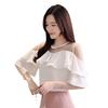 Round Neck Solid Color Chiffon Shirt Summer New Three-quarter Sleeve Loose Top for Women