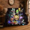 funny Splatoon 3 Cartoon Game Flannel Blanket Soft Warm Throw Blanket for Bedroom Living Room Bed Travel Camping Picnic Gift