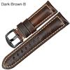 Handmade Watchband Blue 20mm 22mm 24mm with Black Buckle Vintage Oil Wax Leather Watch Strap for Fossil Watch Band
