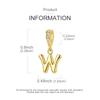 Copper Golden Letter W Charms Fit Original Bracelet Making Gift For Woman Jewelry Diy Fashion Pendant