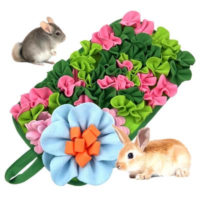 Futtermatte für Kleintiere Geeignet für Kaninchen Hunde Igel Meerschweinchen Mäuse Interaktiv Niedliche Blumen und Spaß beim Füttern