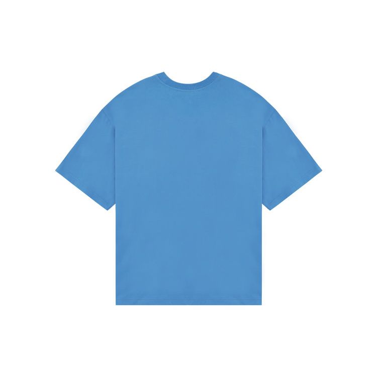 WE11DONE Ss22 Einfarbige Logo Kurzarm-T-Shirts Unisex Tops Himmelblau WD-TT1-22-710-U-SK