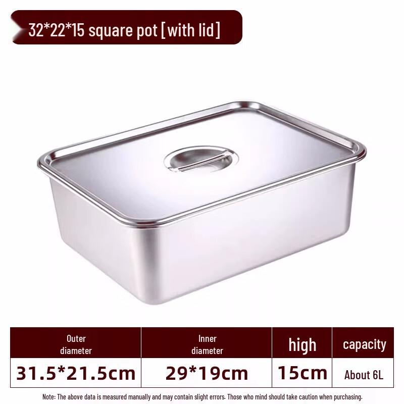 

304 Stainless Steel Deep Rectangular Food Tray with Lid