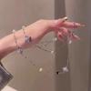 Diamond Diamond Flower Pearl Necklace Retro Exquisite Elegant Temperament Versatile Sweater Chain Neck Chain
