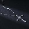 1pcs Imitation White Gold-color Necklace Ladies Cold Wind Full Of Diamonds Star Mango Shining Cross Pendant Jewelry