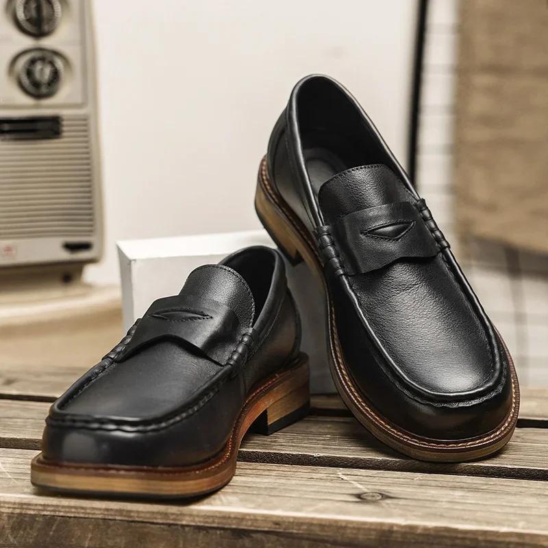 Мужские лоферы из натуральной кожи класса люкс — фото 4