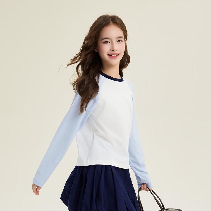 DEESHA Girls Raglan Sleeve Color Block T-shirt 120