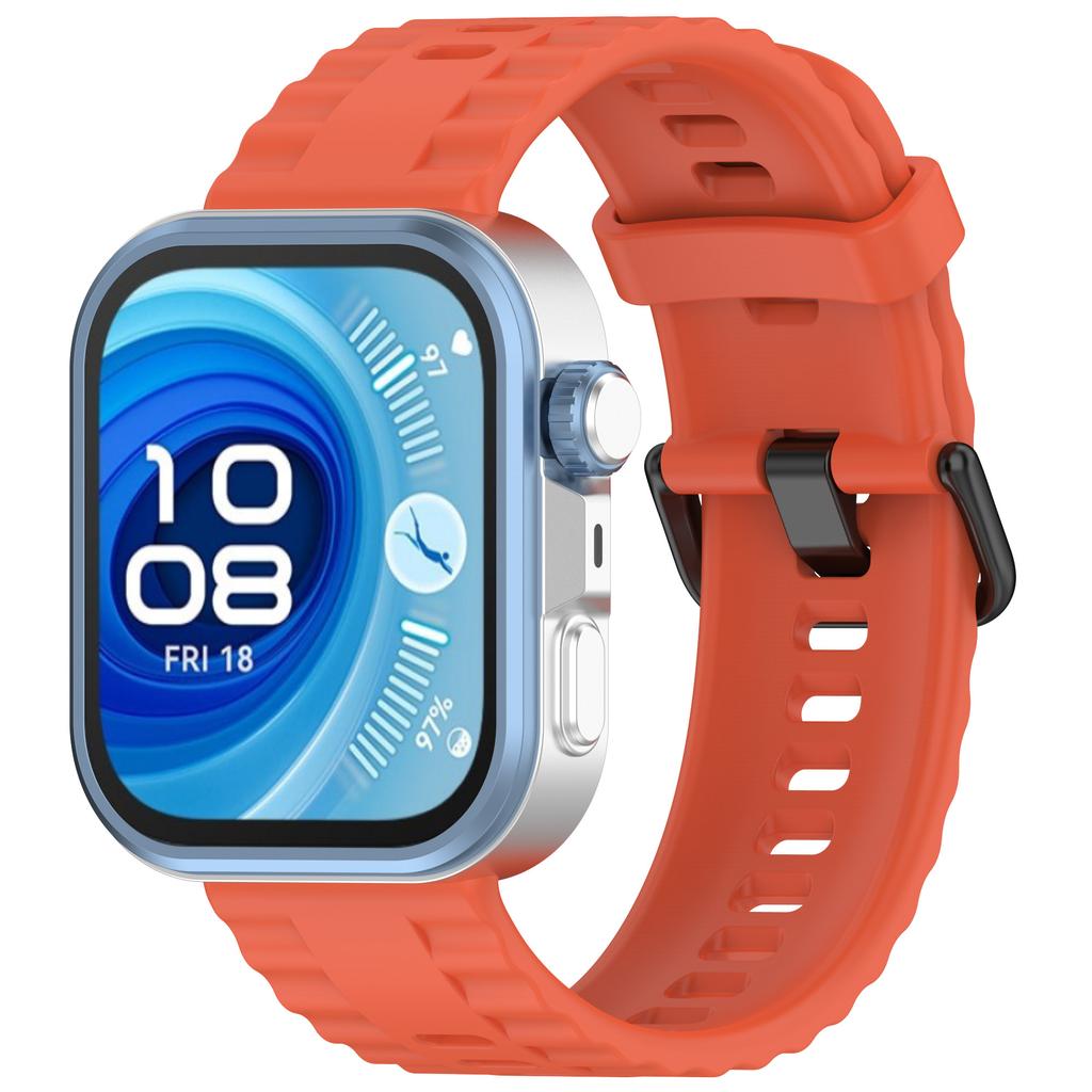 Silicone Strap with Black Buckle for Huawei Watch Fit 4 Pro/4/3 Breathable Watch Band