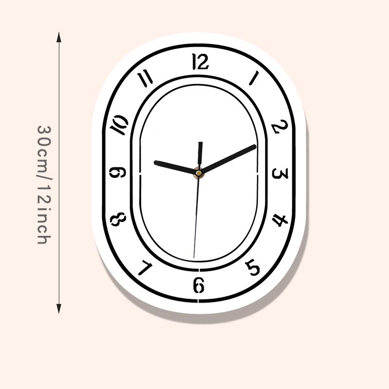 

Acrylic oval wall clock modern minimalist decoration clock, suitable for living room bedroom and office decoration (WHITE,12 inch) білий