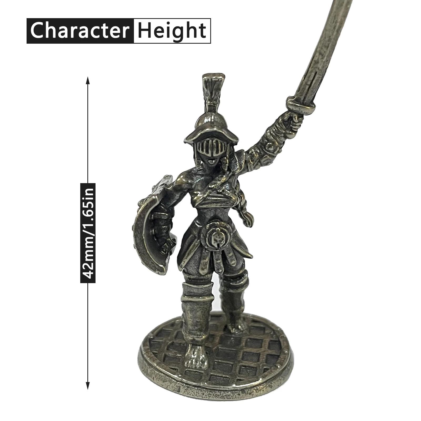 

1pcs Ancient White Brass Spartan Rome Soliders Figurines Miniatures Vintage Metal Soldiers Model Statue Desktop Ornament Gift