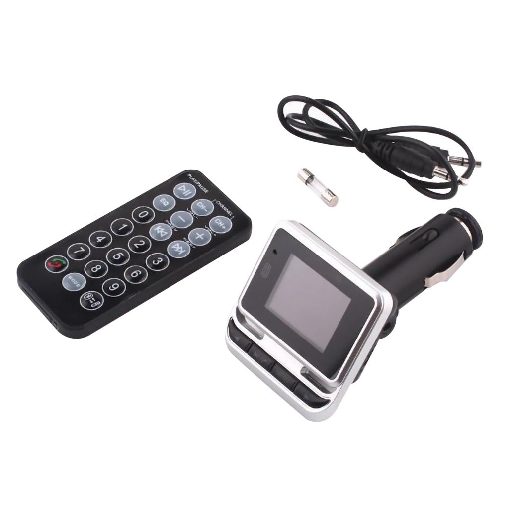 Upgrade Car Audio Bluetooth FM Transmitter w/ Hand Free Calling Wireless Music Streaming via Bluetooth/TF Card Clear LCD Display