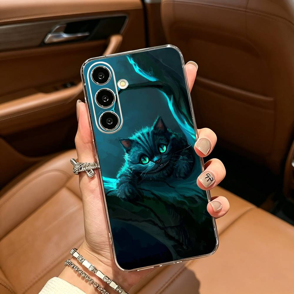 Cute C-Cheshire Cat Phone Case For Samsung Galaxy A71,A70,A52,A51,A40,A30 Transparent Cover