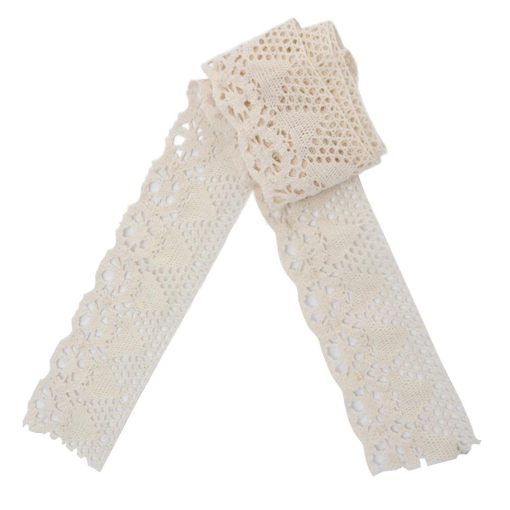 1pcs 10 Yards Length Lace Trim Sewing Cotton Thread Lace Ribbon Roll For Sewing Projects