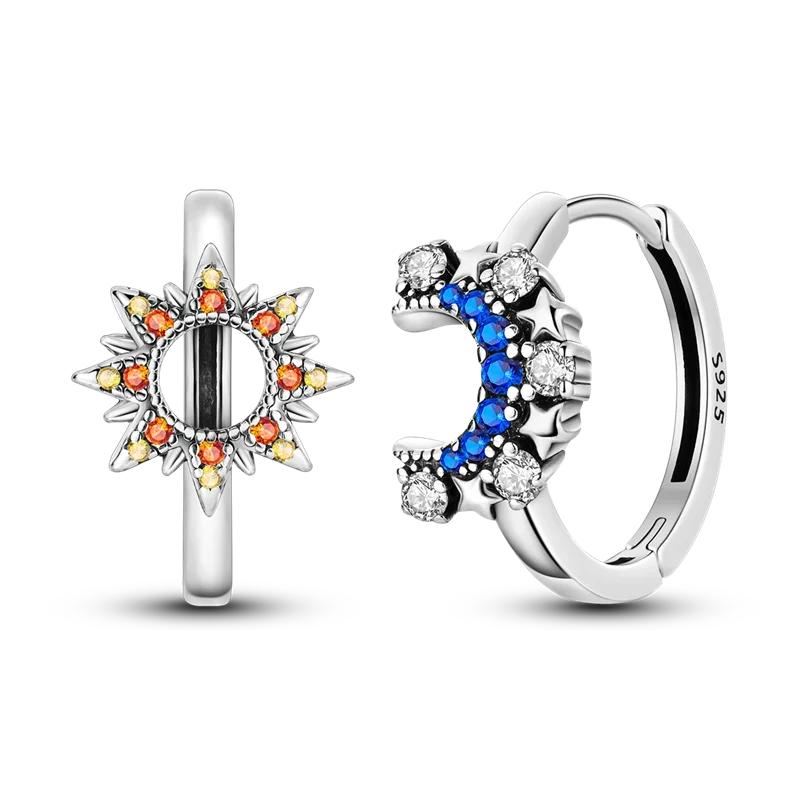 925 Sterling Silver Purple Series Feather Butterfly Dream Catcher Firefly Zircon Earrings for Women Luxury Jewelry Wedding Gift