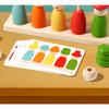 Color Sorting Toys Montessoris Wooden Early Learning Toys Fine Motor Skills Puppet Hat Face Match Creative Stacking Toys for Kid