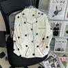 High-End Polka Dot Simple Style Long-Sleeved Pajamas Women Can Wear Loungewear Outside