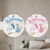 Welcome New Born Gift,Single-sided Round Wooden Ornament, Blue/pink Home Decoration, Ideal for Family Friends, Hanging Window Wall Pendant