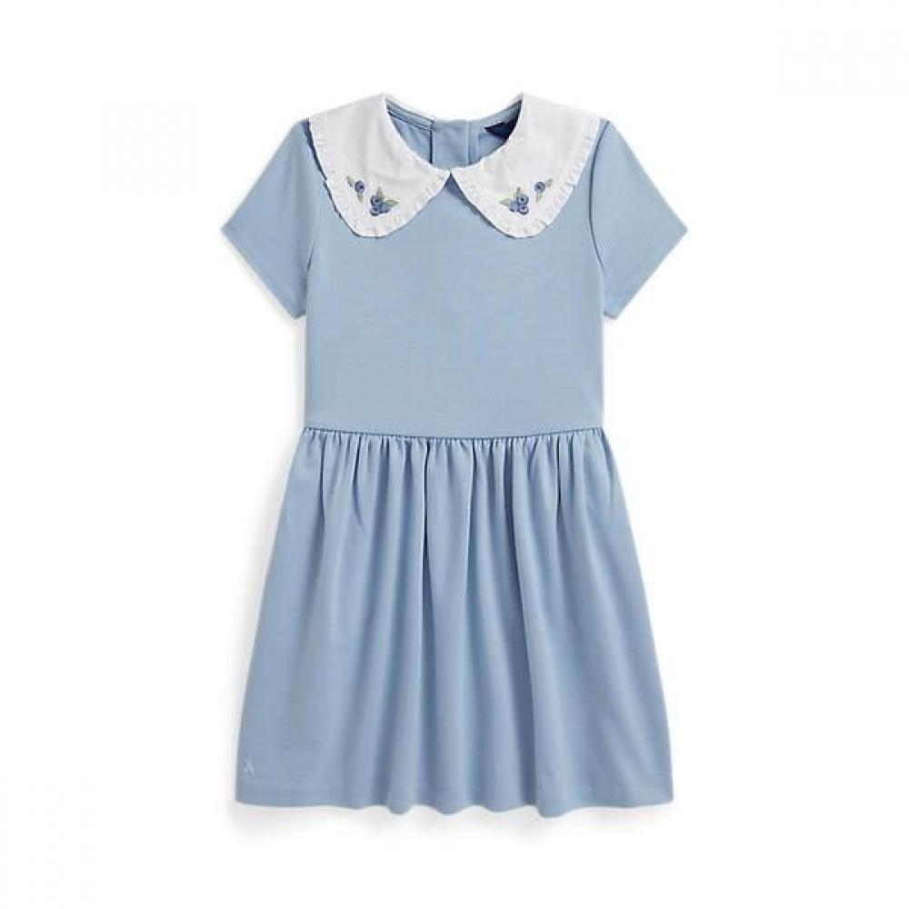 Polo Ralph Lauren Girls 2 6 Years Blueberry Color Stretch Dress Cwpodrsr3d21172400 3