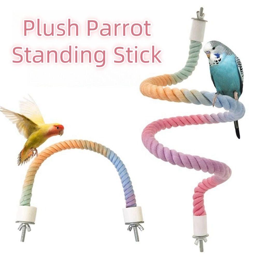 Bendable Paw Grinding Plush Exercise Stand New Pet Bird Training Toy for Parakeet